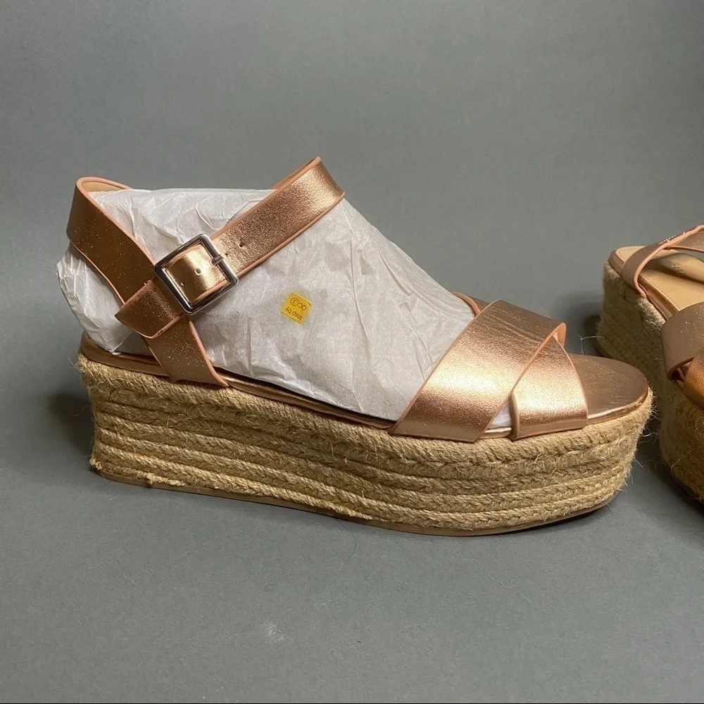Express Rose Gold Platform Espadrilles Size 10​​​​​​​​​​​​​​​​​​​​​​